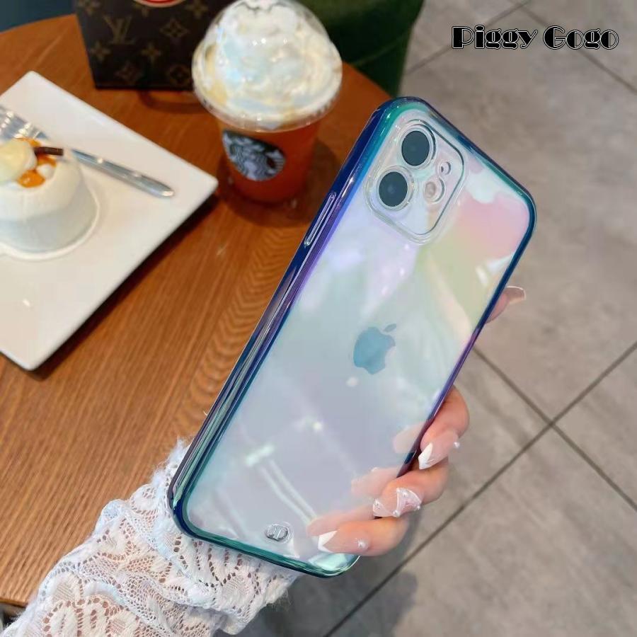 iPhoneケース iPhoneカバー アイフォン オーロラカラー クリア TPU スマホカバー スマホケース カバー ケース 保護 傷防止 おしゃれ｜piggygogo｜12