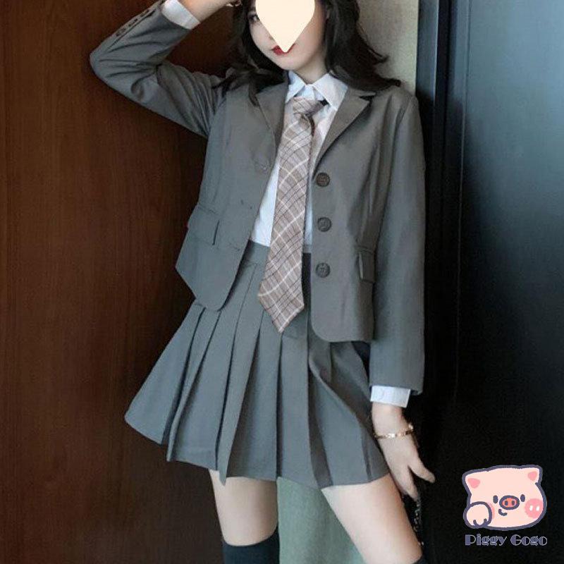 4点セット制服 女子 ブレザー スカート シャツ ネクタイ ズフォーマル 卒業式 高校生 入学式 スーツ 韓国 大きいサイ スクール 発表会 学生｜piggygogo｜02