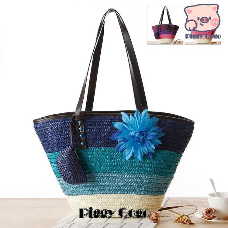 かごバッグ レディース トートバッグ 麦わらバッグ ピクニック 海 ビーチ 合わせやすい 夏バッグ 麦わらバッグ 軽量 かわいい 草編みバッグ　オシャレ かごバッグ レディース トートバッグ 麦わらバッグ ピクニック 海