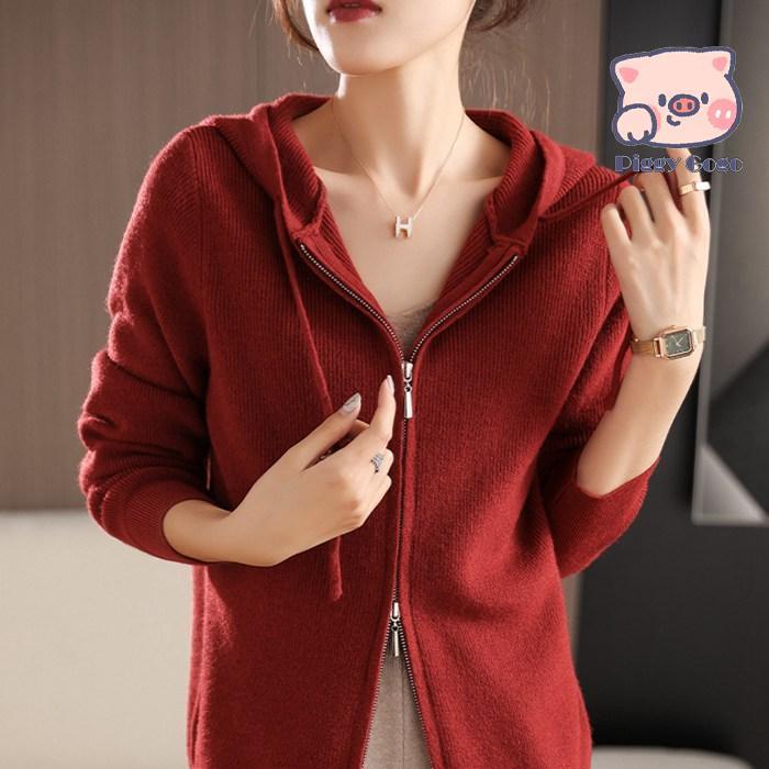 パーカー ニット ジップパーカー レディース ダブルジップ