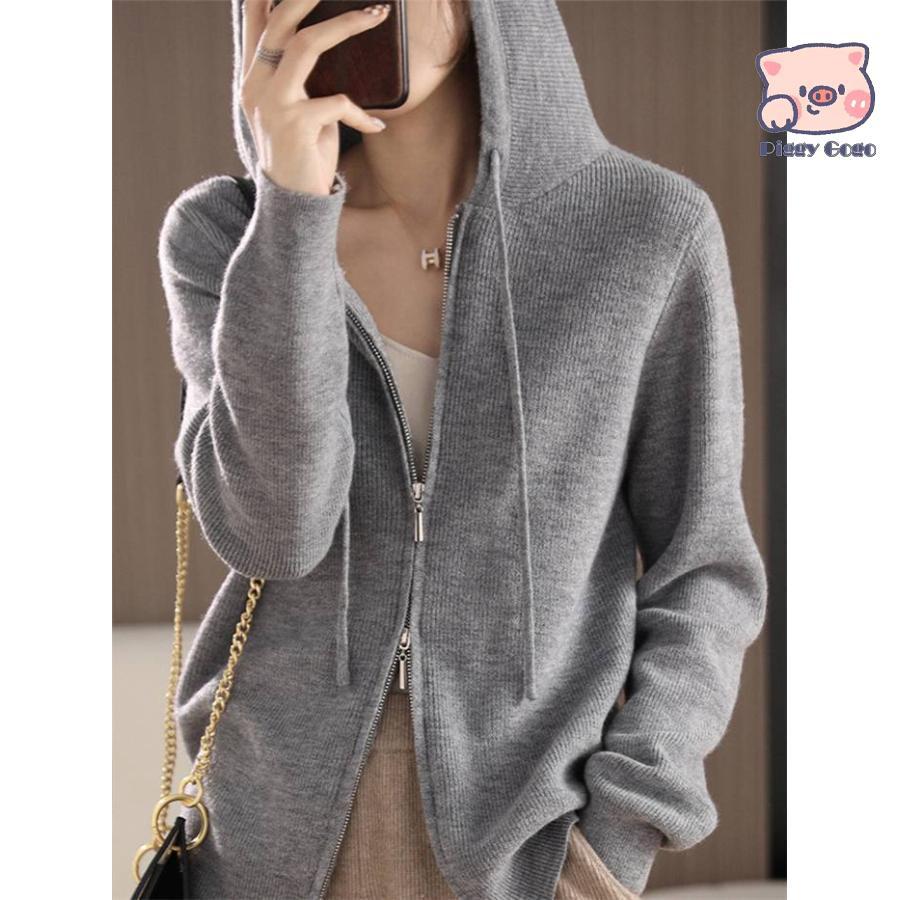 パーカー ニット ジップパーカー レディース ダブルジップ