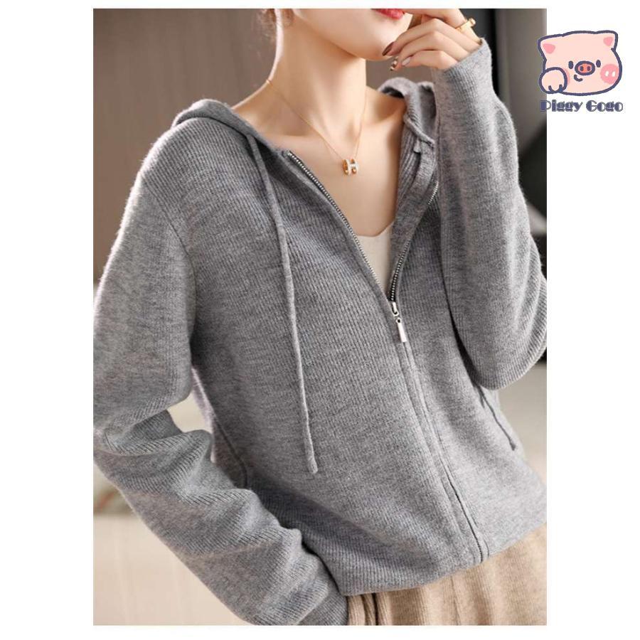 パーカー ニット ジップパーカー レディース ダブルジップ