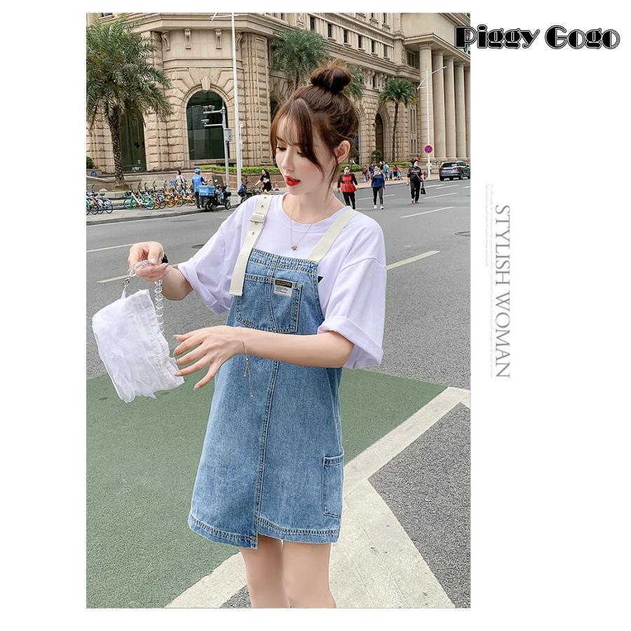 ひざ丈ワンピース 破れジーンズ デニム ゆったり 着痩せ サロペットスカート デニム サロペットスカート レディース ジャンパースカート 春夏