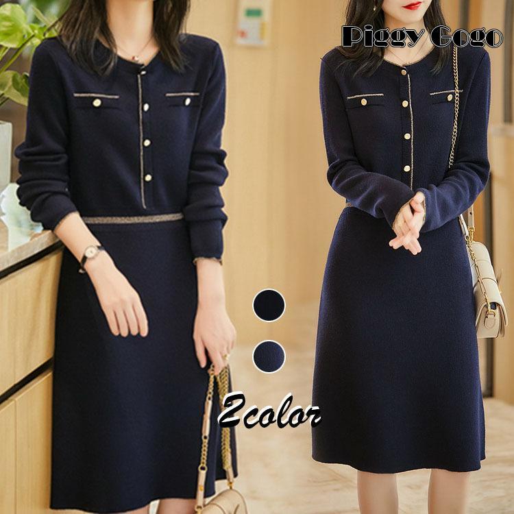 【24時間以内/送料無料】未使用 ピンゴルフ レディース ニットワンピース L ニットワンピース レディース ハイネック ニット ワンピース