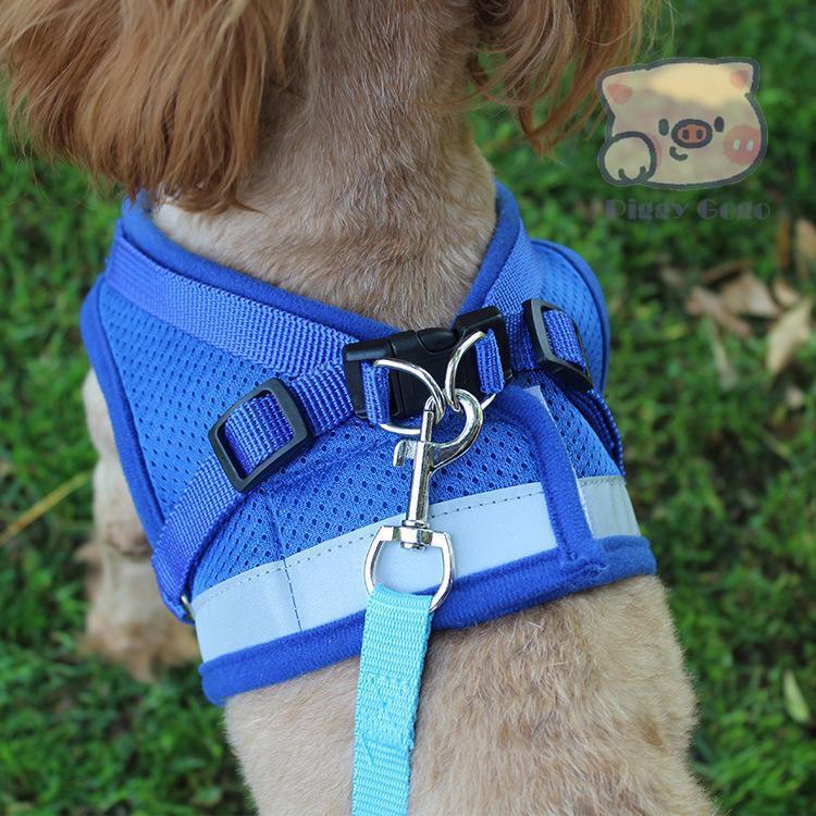 ハーネス＆リードセット 一体型 胸あて式 軽量 調節可能 胴輪