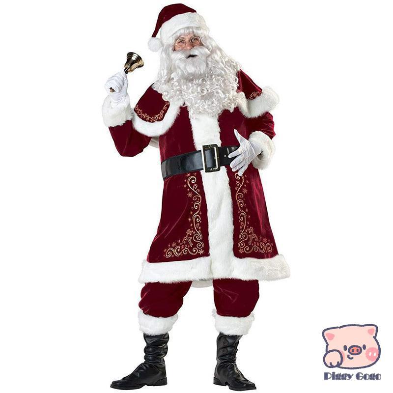 サンタ コスプレ 仮装 メンズ 大きいサイズ 厚い サンタコス サンタクロース 大人用 クリスマスパーティー コスプレ 祭り 8点セット｜piggygogo｜04