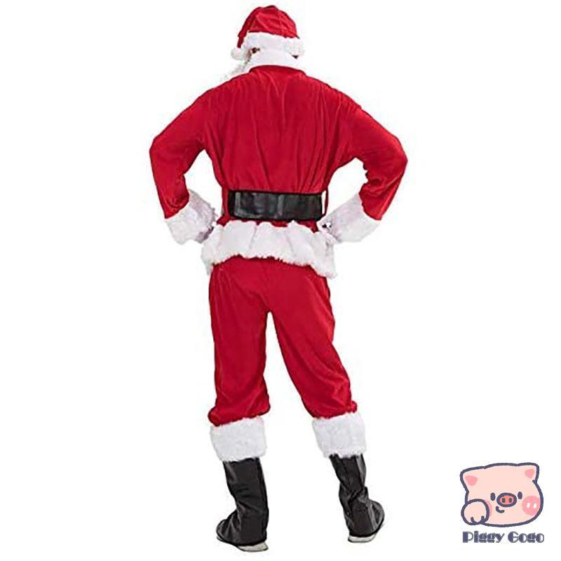 サンタクロース コスチューム 大人用 サンタ コスプレ クリスマス 衣装 トナカイ 7点セット｜piggygogo｜02