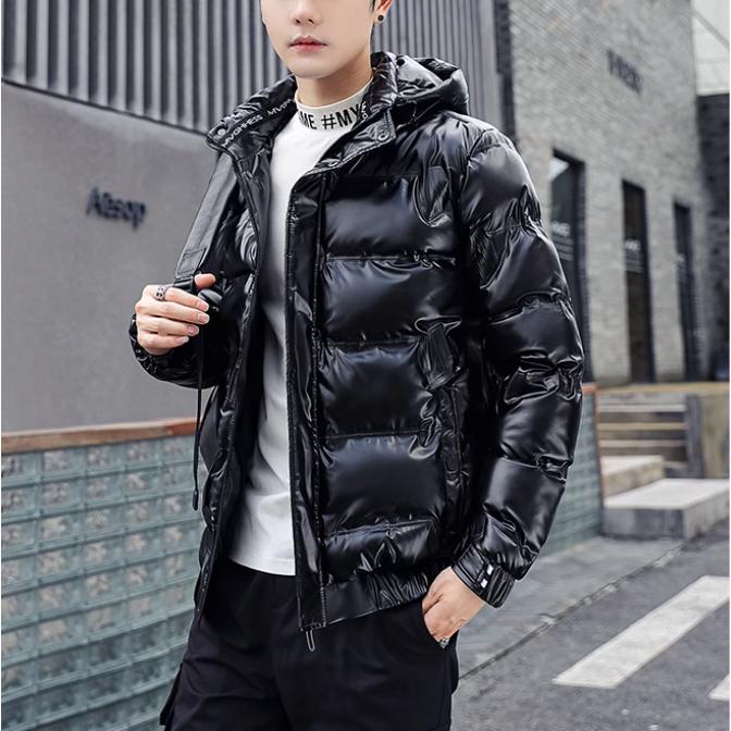 ダウンコート メンズ コート 暖かい ダウンジャケット エナメル 光沢