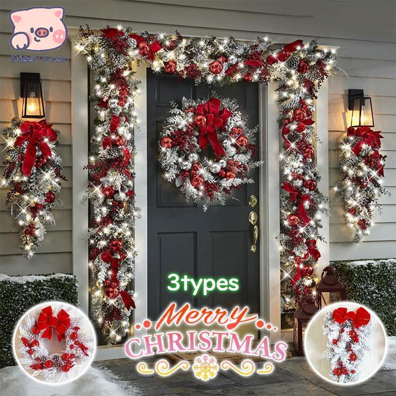 クリスマスリース ガーランド 雪化粧 クリスマス スワッグ