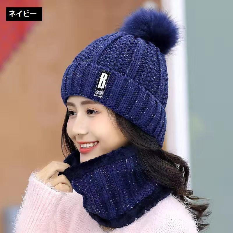 パーリーゲイツ♪黒いリブ編みニット帽 ファー付きポンポン ♪タグ付き パーリーゲイツ♪黒いリブ編みニット帽 ファー付きポンポン