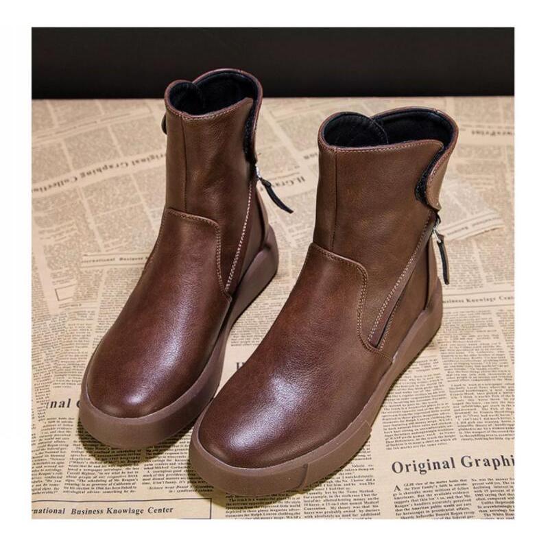 【✩】厚底女性の小さな革の靴、ファッショナブルなブリティッシュスタイル スニーカー メッシュ 男女兼用[品番：JRKW0003951]｜shoppinggo