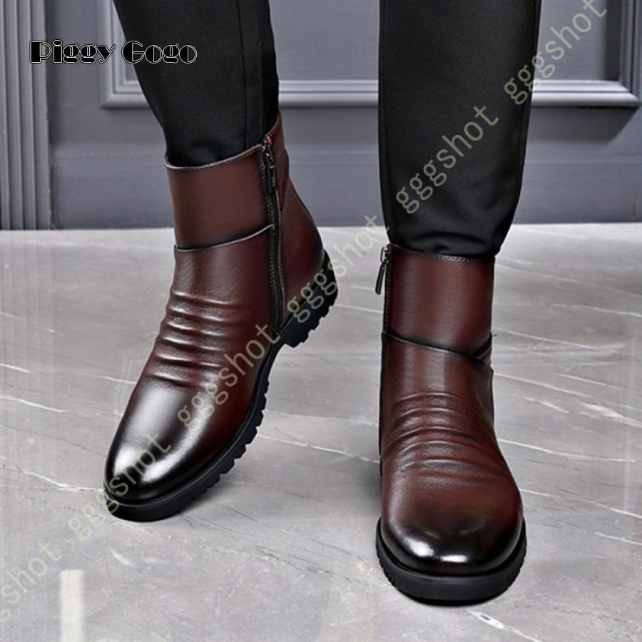 エンジニアブーツ 厚底ブーツ メンズ サイドジップ 紳士靴 男性用