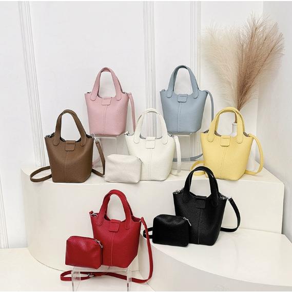 PUレザー バケツ型ショルダーバッグ韓国 : Piggy Gogo - 通販