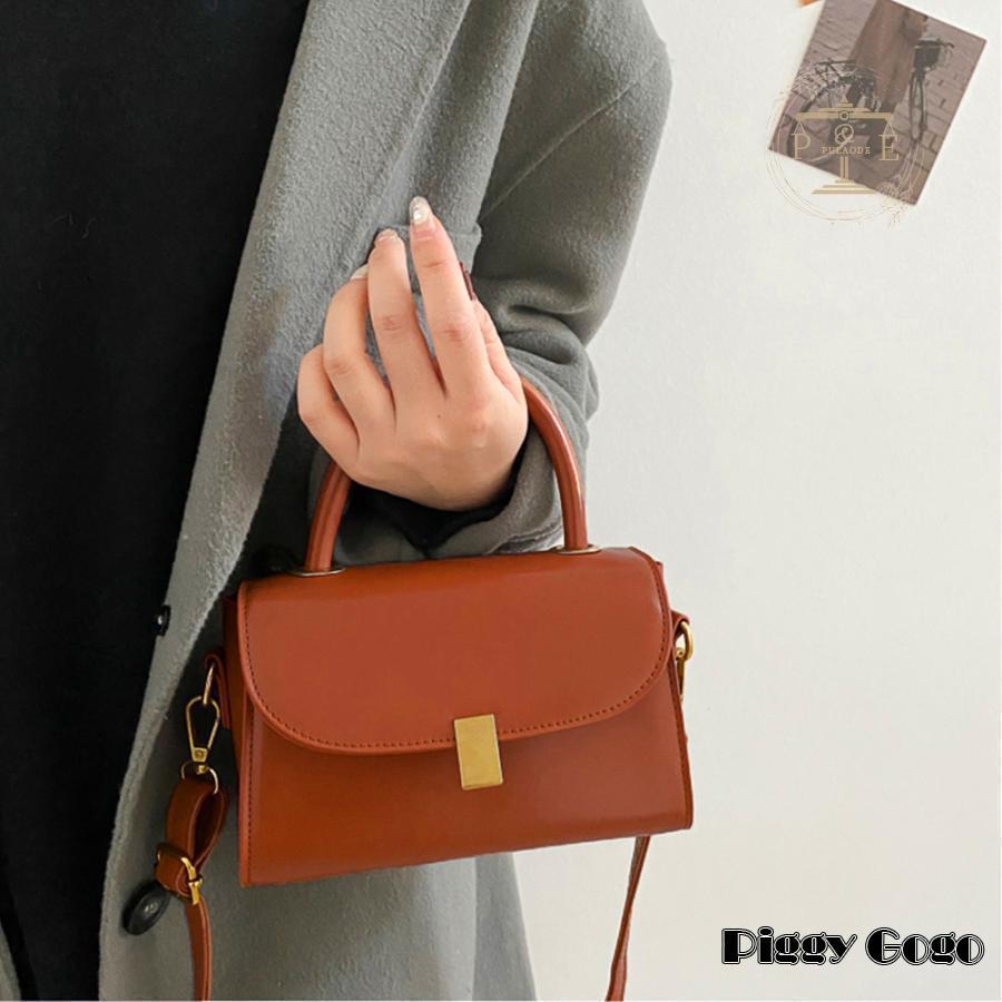 ブラウンレザー ショルダーバッグ 二重ポケット レザー2ポケットショルダーバッグ | ファッション通販サイト NUGU