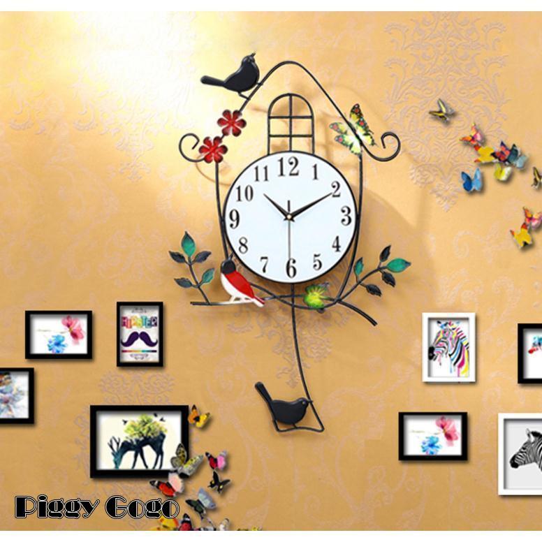 お部屋の鳥の壁掛け時計 掛け時計 かけ時計 壁飾り 北欧 おしゃれ 新築