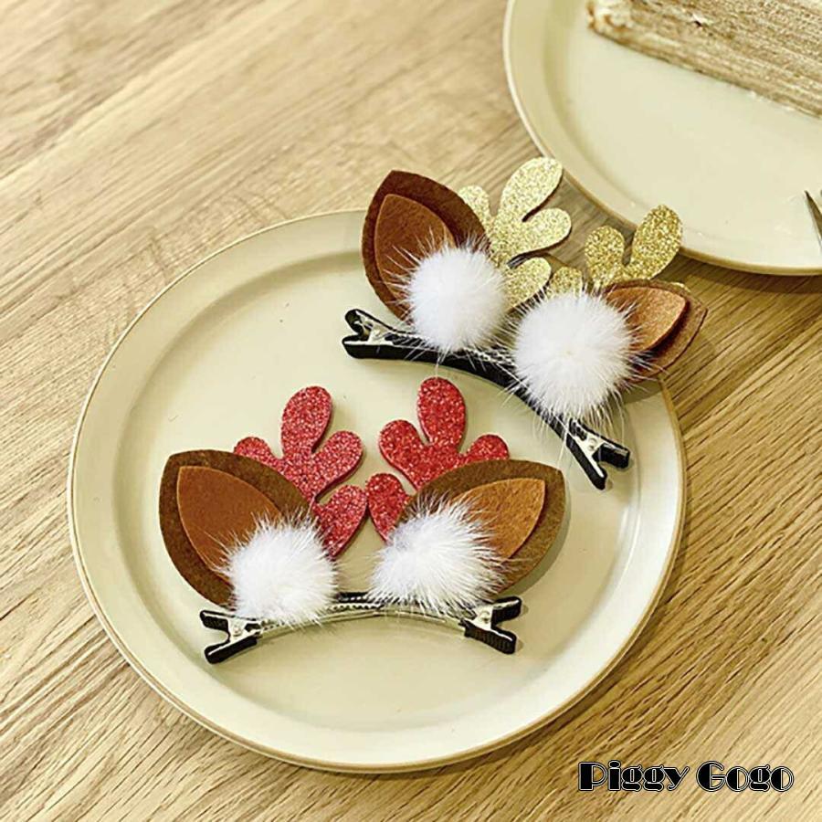 ヘアピン トナカイ レッドorホワイト 髪留め ヘアアクセサリー