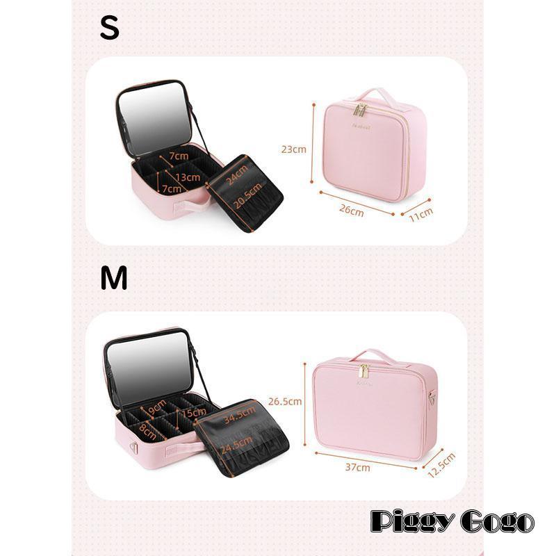 mao nail ピンク収納ボックス ミラー付き メイクボックス 鏡付き コスメ収納 大容量 持ち運び プロ