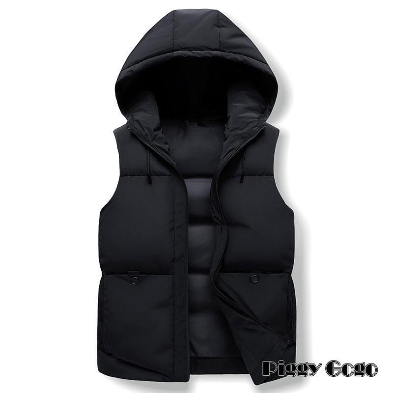 PGG ネイビーダウンベストお値下げしました ダウンベスト ジャケット フード付き 袖なし メンズ インナー