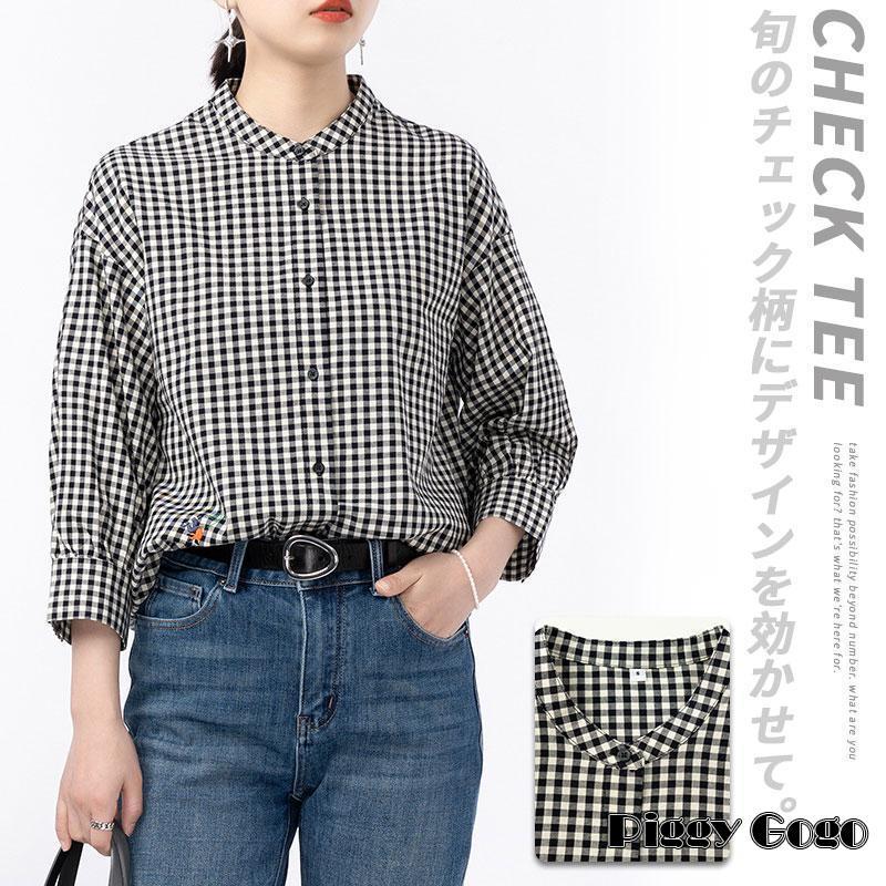 ブラックフライデー チェックシャツ レディース 長袖 立ち襟