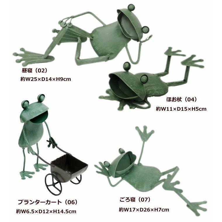 限定特価 カエル 昼寝 カエルプランターカート カエルほお杖 カエル