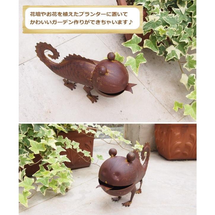 カメレオン メタルリザード 置物 オブジェ 雑貨 ガーデン 雑貨置物