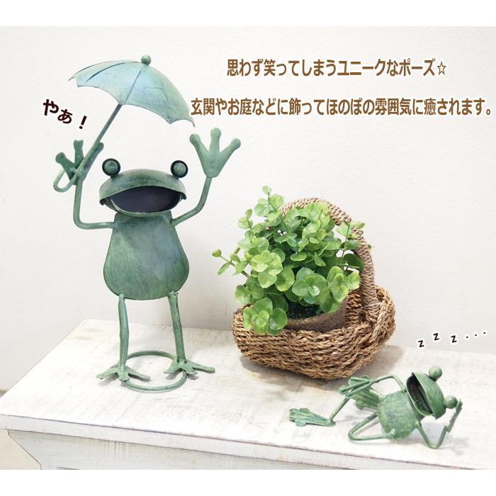 カエル　ブリキ　置物 カエル 置物 大きい ブリキ 蛙 グッズ プランター 雑貨 ガーデン 庭