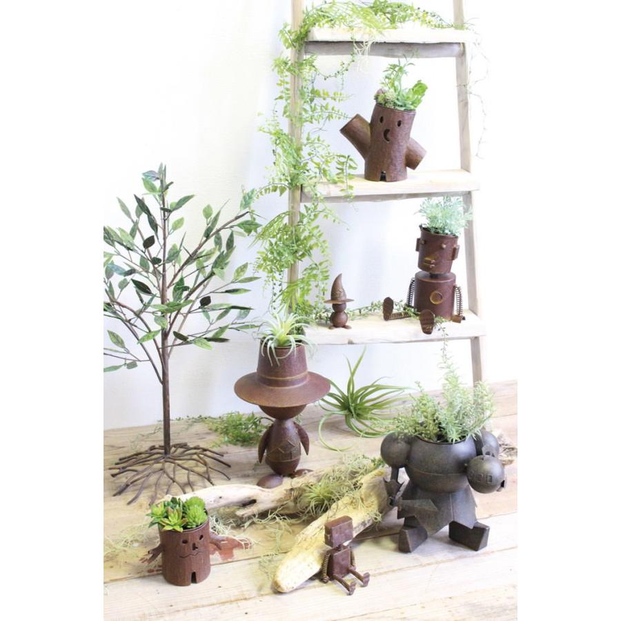 置物 雑貨 おしゃれ ブリキ ガーデン オブジェ 庭 ロボット ミニ