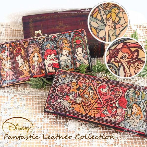 即出荷 ディズニー がま口 長財布 長財布 即出荷 レディース 財布 本革 日本製 革 レザー ステンドグラス 小銭入れ アリス ミッキー プリンセス 日本製 シンデレラ 白雪姫 ピクニックと雑貨のスイートピー