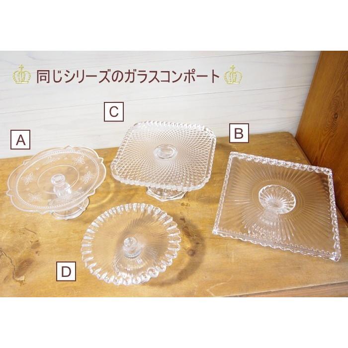 ケーキスタンド ガラスコンポート 脚付き皿 フルーツ皿 デザート皿