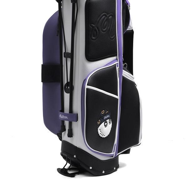 MALBON GOLF マルボンゴルフ ロゴ イーグル ゴルフバッグ キャディバッグ ゴルフ ブラック/パープル メンズ レディース 