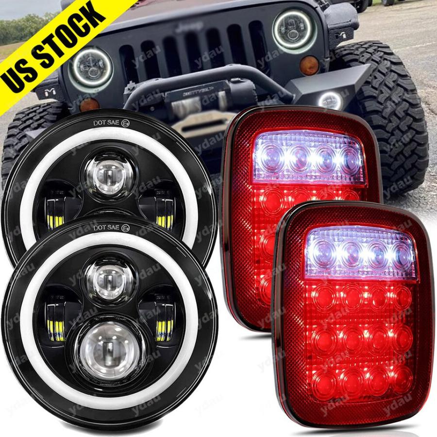 ジープ ラングラー TJ CJ JK 用 7インチ LED ヘッドライト ハイ
