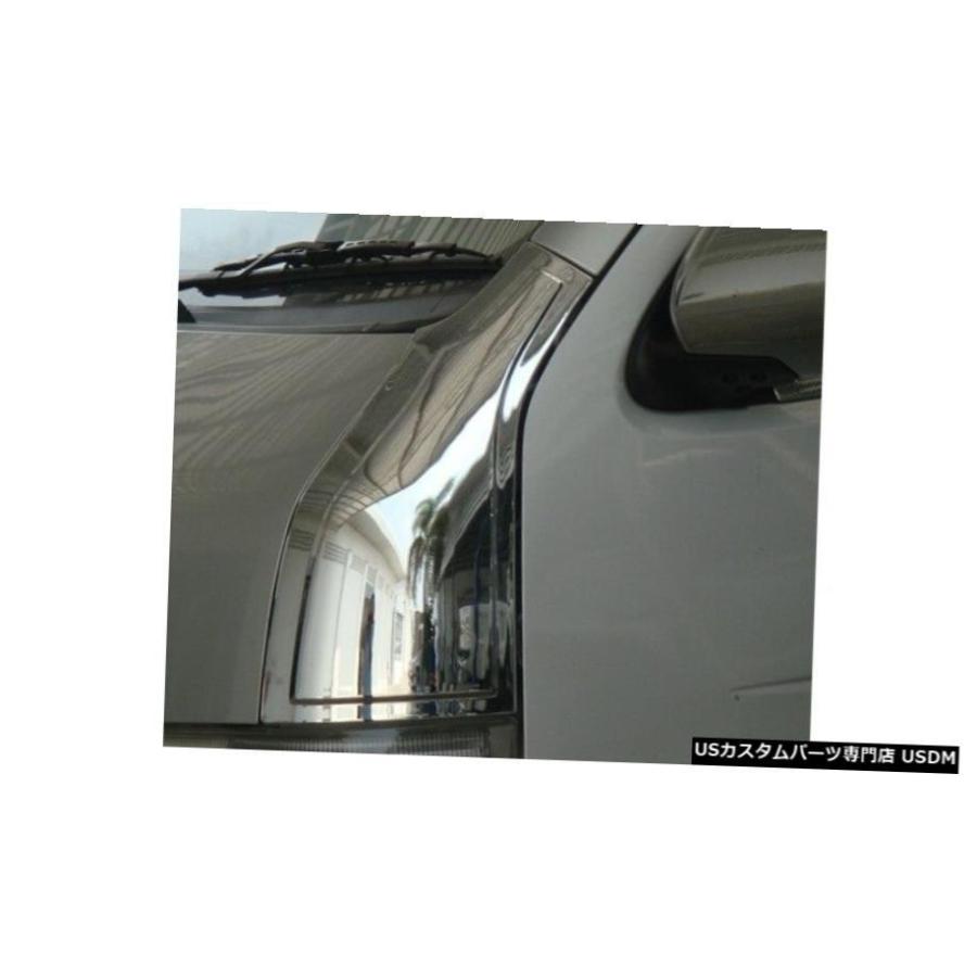 クロームメッキ フロントドアローピラーカバークロームトリムはトヨタ