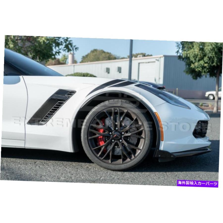 Side Fender Grille 1419コルベットC7 Z06 GM工場CARBON FIBERバンパーサイドフェンダーグリルベントの