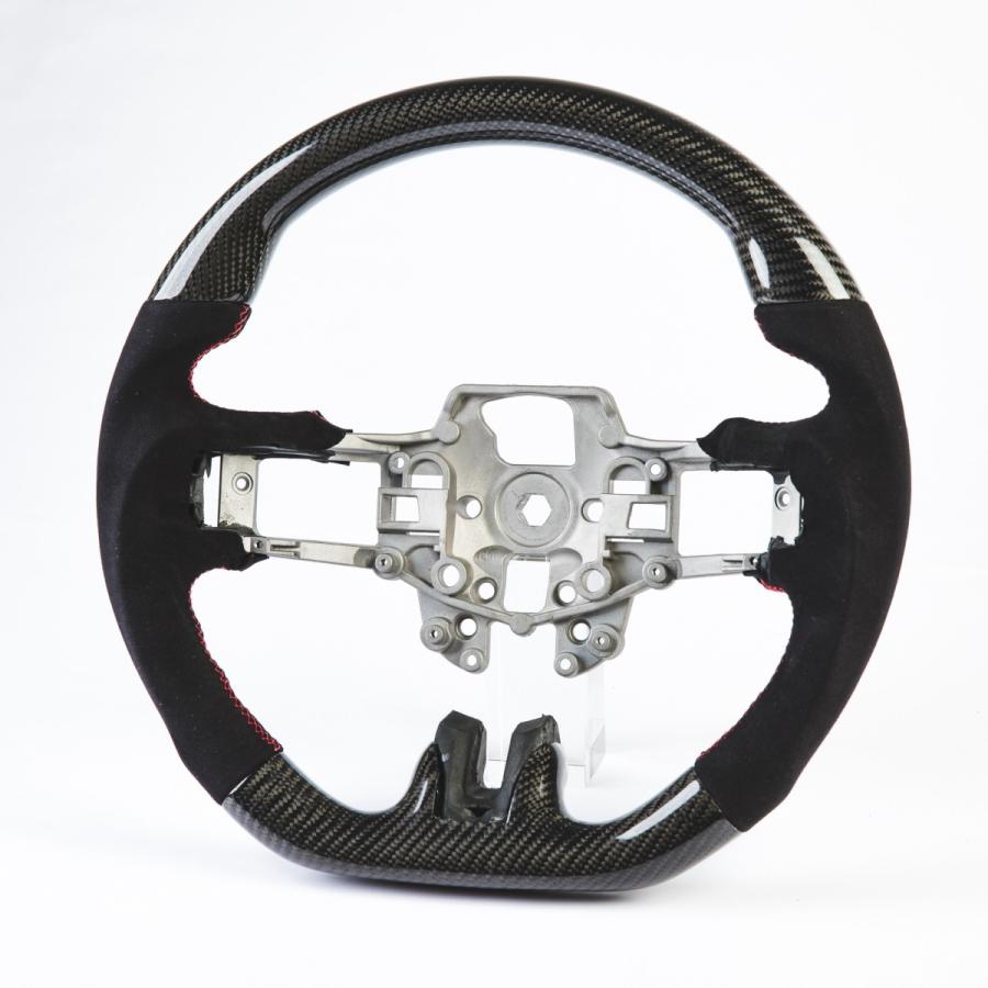 フォード用 マスタング エコブースト 5.0GT用 ステアリング ハンドル リアルカーボン+本革スエード