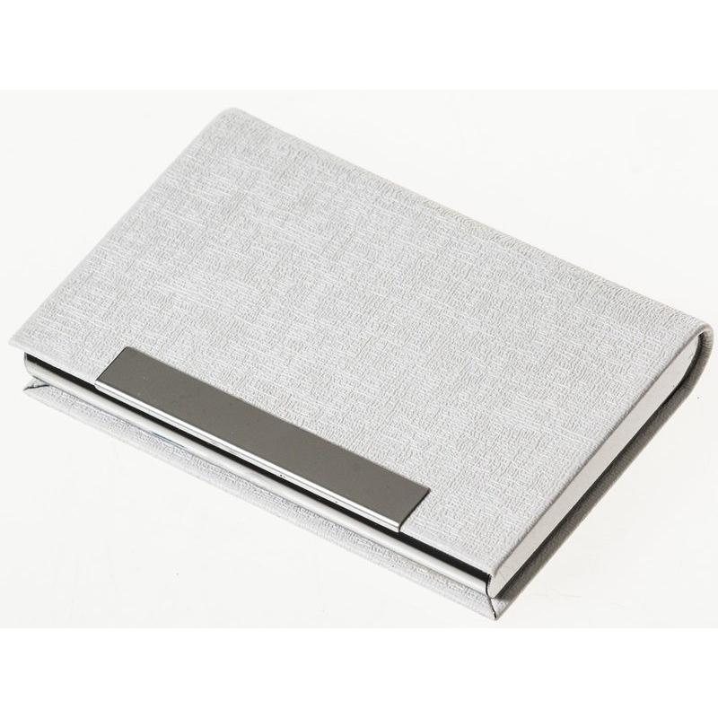 男女兼用 上質感模様 PUレザー+合金製 名刺入れ ケース カード収納整理 ビジネス用#ホワイト | ブランド登録なし