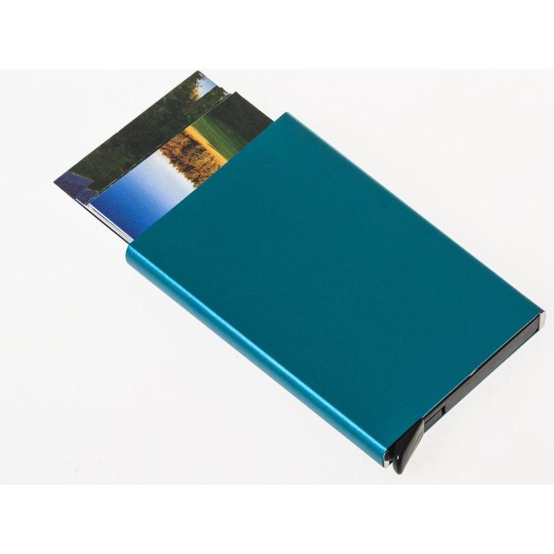 男女兼用 お洒落 ブルー アルミ合金製 カード収納整理 ケース ビジネス用 名刺入れ 飛び出す式 印象のデザイン アルミ合金製