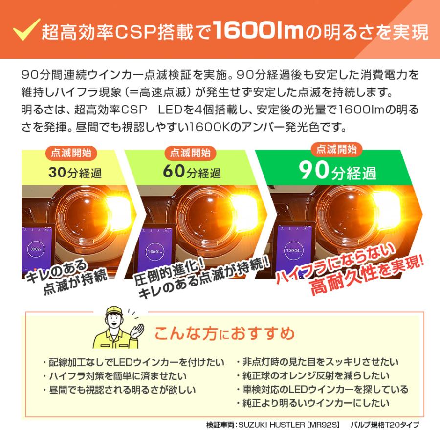 ピカキュウ T20S LED ウインカーランプ ハイフラ防止 抵抗内蔵 NX