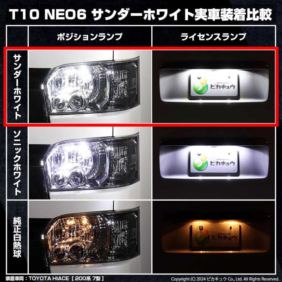 T10 バルブ LED ポジションランプ ライセンスランプ ルームランプ HYPER NEO 6 160lm サンダーホワイト 6700K 2個 2-C-10｜pika-q｜04