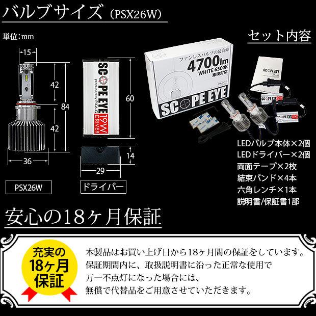 トヨタ ハイエース (200系 4型) 対応 LED バルブ SCOPE EYE L4700 フォグランプキット 4700lm ホワイト PSX26W 17-D-1｜pika-q｜06