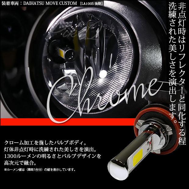 ダイハツ ムーヴカスタム (LA100S/110S 後期) 対応 LED バルブ フォグランプ ドライバー内蔵クローム 1300lm 黄 3300K H16 2個 11-A-6｜pika-q｜04