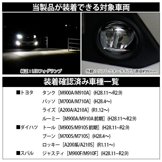 トヨタ ライズ (A200A/210A) 対応 H11 LED ガラスレンズ フォグランプキット フォグランプユニット 純正 凌駕 L8500 8500lm ホワイト 6500K H11 44-C-3｜pika-q｜02