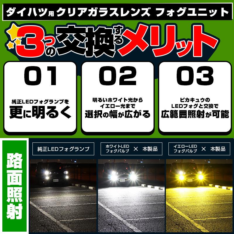 ピカキュウ 爆買 ダイハツ車対応 MICRO (H8 H11 H16 兼用) クリア