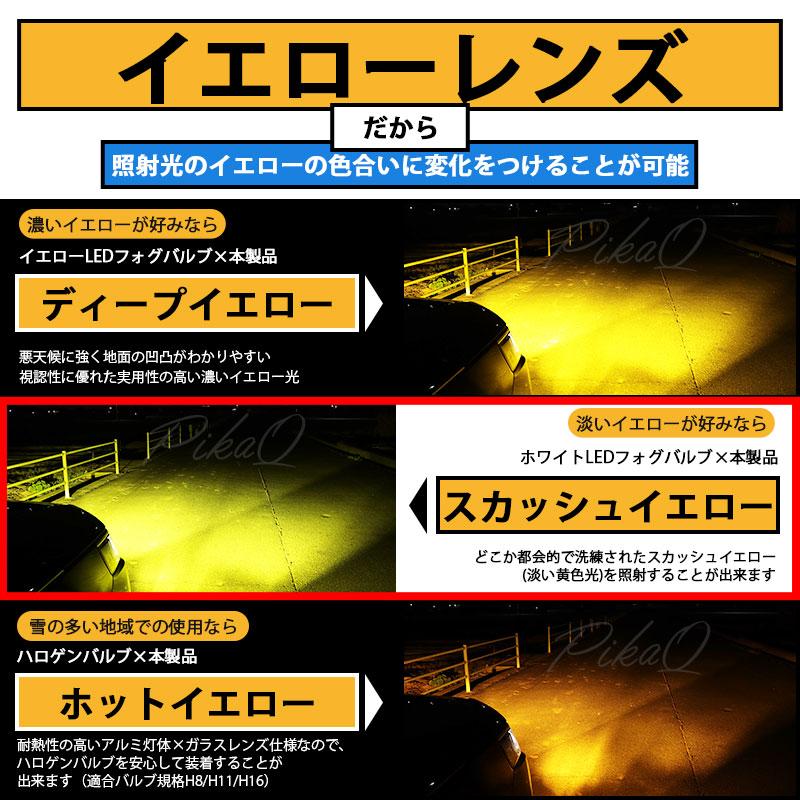 H11 フォグランプ led ホンダ 純正 対応 バルブ LED MONSTER L8400 イエロー ガラスレンズ フォグランプユニット 8400lm ホワイト 霧灯 6300K 44-M-4_6