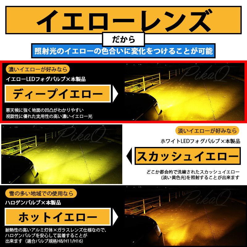 H11フォグランプ led ホンダ 純正 対応 バルブ LED MONSTER L8400 イエロー ガラスレンズ フォグランプユニット 8400lm イエロー 黄色 霧灯 3200K 44-M-5_6