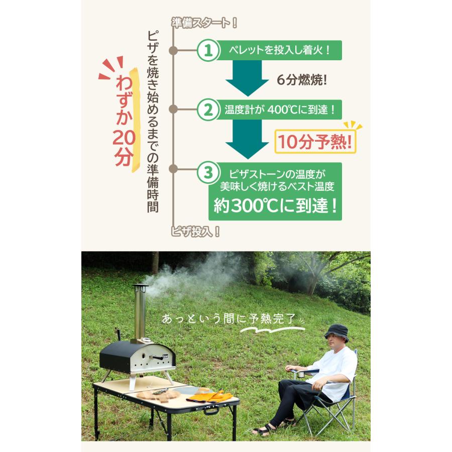 ピザ窯 アウトドア ピザオーブン 引き出せる キャンプ グランピング 窯焼きグリル ポータブル 薪 ピザオーブン ペレット フォルノ Forno｜pika-q｜08