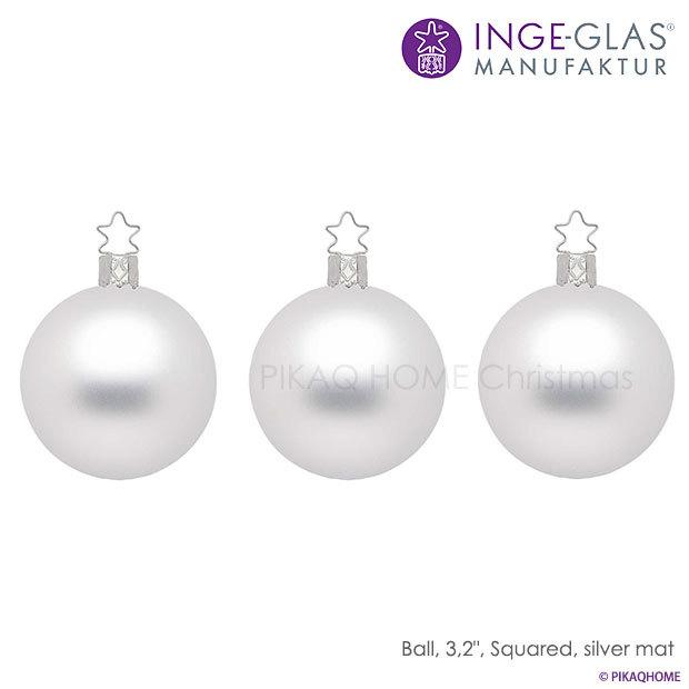 Inge Glas オーナメント デコレーションボール 3個入り ホワイトパール 真珠色 8cm ガラス ドイツ 直輸入 ハンドメイド 手作り 北欧 高級 M 258 519 0 カーled専門店 ピカキュウヤフー店 通販 Yahoo ショッピング
