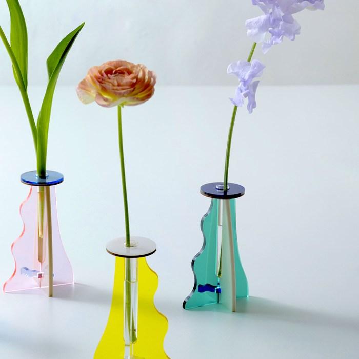 綺麗な花瓶 、アート、美術品、置物、安全アクリルガラス、地震、1つ有ると生活を豊 フラワーベース 花瓶 一輪挿し ガラス アクリル 組み立て式