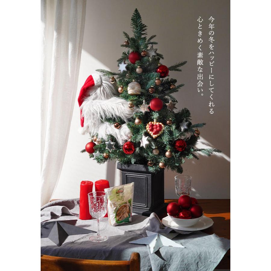 クリスマスツリー 卓上 90cm ポットツリー ミニツリー の木 オーナメント 飾り 電飾 ぬいぐるみ セット miam ミャム モフモフ グレー おしゃれ 北欧 小さめ_2