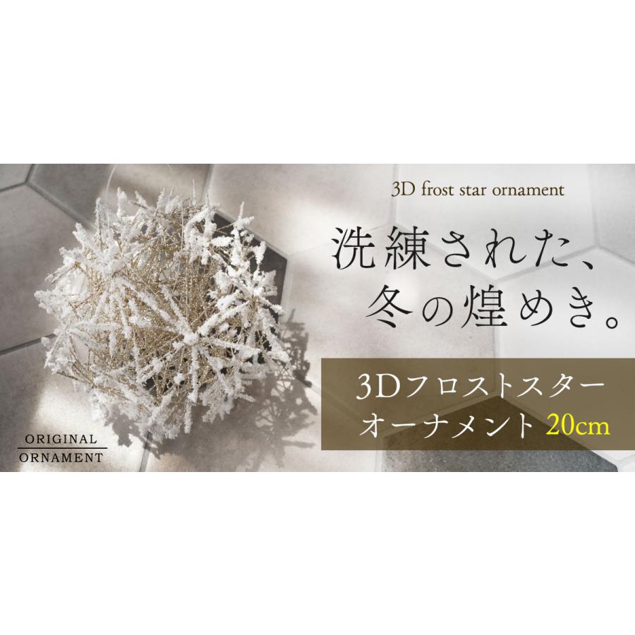 クリスマスツリー 飾り オーナメント 3Dフロストスター飾り 20cm 雪 霜