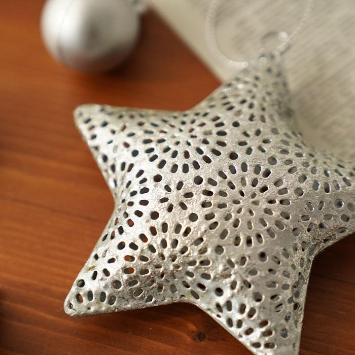 爆買 クリスマスツリー オーナメント 飾り シルバーメタルオーナメント